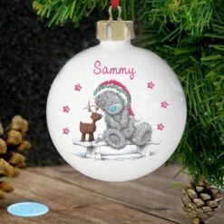 Personalised Me To You Reindeer Bauble 7 Personalised Me To You Reindeer Bauble -Xmas Decor Shop p0305g24 2