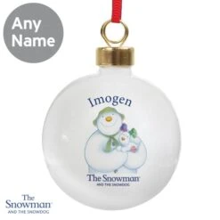 Personalised The Snowman And The Snowdog Bauble -Xmas Decor Shop p0305g43 3