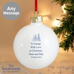 Personalised The Snowman And The Snowdog Bauble -Xmas Decor Shop p0305g43 4