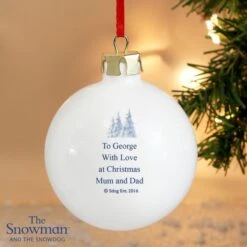 Personalised The Snowman And The Snowdog Bauble -Xmas Decor Shop p0305g43 5