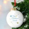 Personalised Gold & Blue Stars My 1st Christmas Bauble
