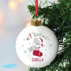 Personalised Tiny Tatty Teddy My 1st Christmas Stocking Bauble 8 Personalised Tiny Tatty Teddy My 1st Christmas Stocking Bauble -Xmas Decor Shop p0305g87 3