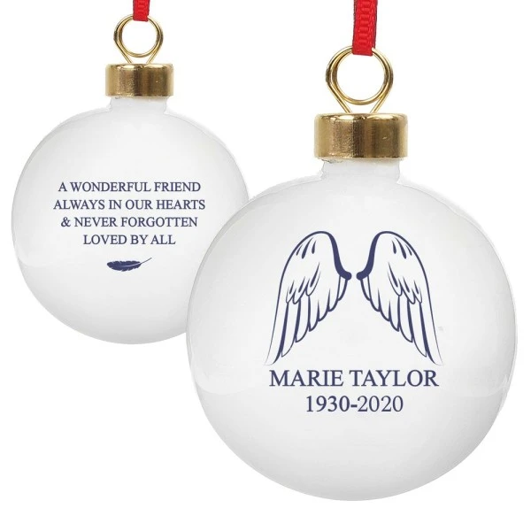 Personalised Angel Wings Bauble 2 Personalised Angel Wings Bauble - Image 2