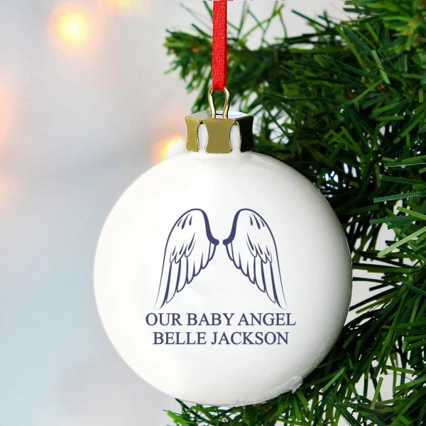 Personalised Angel Wings Bauble 4 Personalised Angel Wings Bauble - Image 4