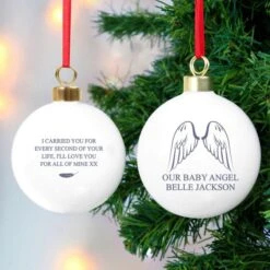Personalised Angel Wings Bauble 10 Personalised Angel Wings Bauble -Xmas Decor Shop p0305g96 4
