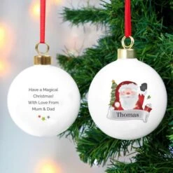 Personalised Santa Claus Bauble -Xmas Decor Shop p0305h18 2