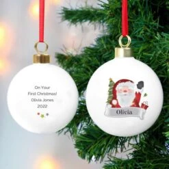 Personalised Santa Claus Bauble -Xmas Decor Shop p0305h18 3