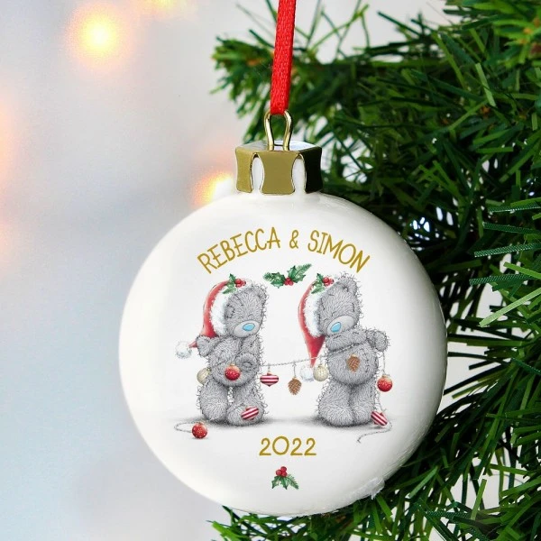 Personalised Me To You Christmas Couple's Bauble 1 Personalised Me To You Christmas Couple's Bauble