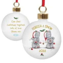 Personalised Me To You Christmas Couple's Bauble 7 Personalised Me To You Christmas Couple's Bauble -Xmas Decor Shop p0305h23 1