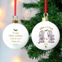 Personalised Me To You Christmas Couple's Bauble 10 Personalised Me To You Christmas Couple's Bauble -Xmas Decor Shop p0305h23 4