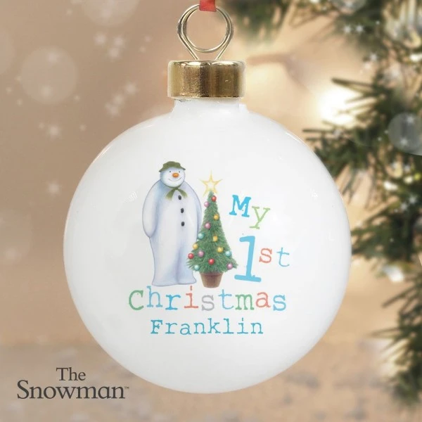 Personalised The Snowman My 1st Christmas Bauble 3 Personalised The Snowman My 1st Christmas Bauble - Image 3