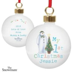 Personalised The Snowman My 1st Christmas Bauble 9 Personalised The Snowman My 1st Christmas Bauble -Xmas Decor Shop p0305h27 4