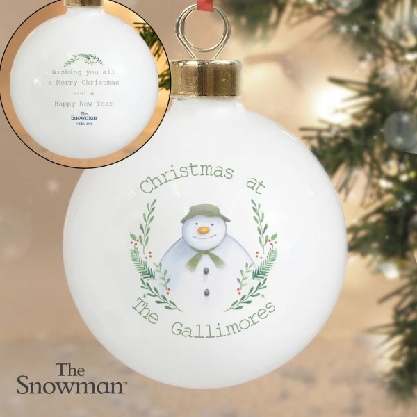 Personalised The Snowman Winter Garden Bauble 2 Personalised The Snowman Winter Garden Bauble - Image 2