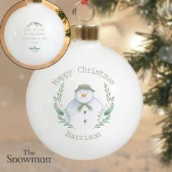 Personalised The Snowman Winter Garden Bauble 7 Personalised The Snowman Winter Garden Bauble -Xmas Decor Shop p0305h29 2