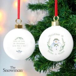 Personalised The Snowman Winter Garden Bauble 8 Personalised The Snowman Winter Garden Bauble -Xmas Decor Shop p0305h29 3