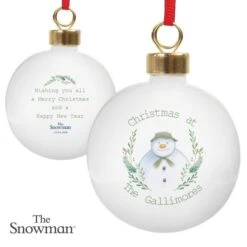 Personalised The Snowman Winter Garden Bauble 9 Personalised The Snowman Winter Garden Bauble -Xmas Decor Shop p0305h29 4