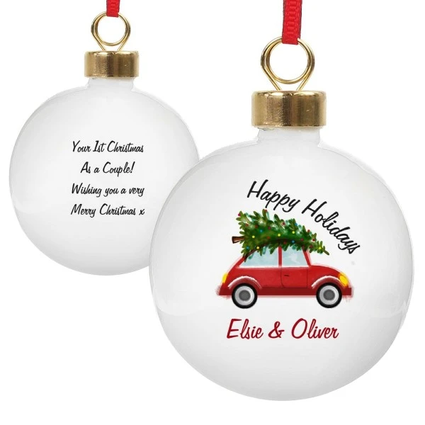 Personalised "Driving Home For Christmas" Bauble 2 Personalised "Driving Home For Christmas" Bauble - Image 2