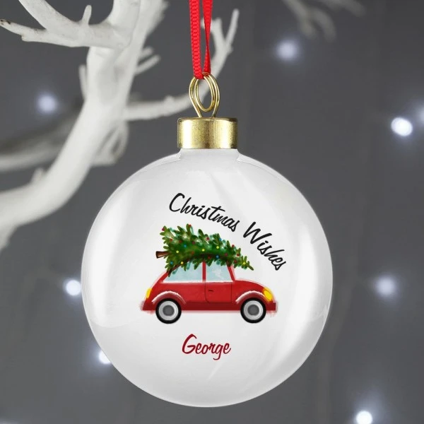 Personalised "Driving Home For Christmas" Bauble 3 Personalised "Driving Home For Christmas" Bauble - Image 3