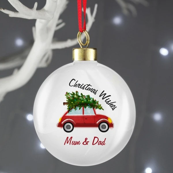 Personalised "Driving Home For Christmas" Bauble 4 Personalised "Driving Home For Christmas" Bauble - Image 4