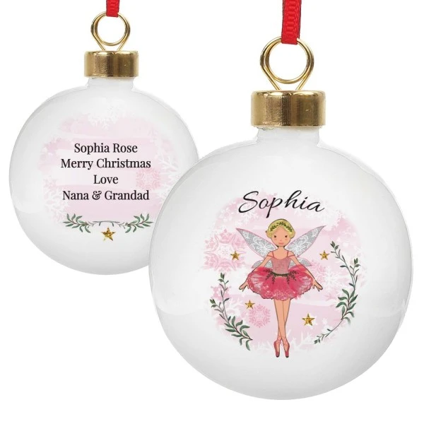 Personalised Sugar Plum Fairy Bauble 2 Personalised Sugar Plum Fairy Bauble - Image 2