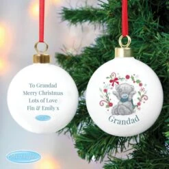 Personalised Me To You For Grandad Dad Christmas Bauble -Xmas Decor Shop p0305h85 4