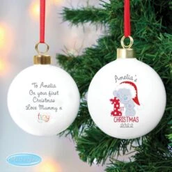 Personalised Tiny Tatty Teddy "My 1st Christmas" Bauble