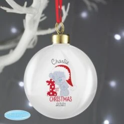 Personalised Tiny Tatty Teddy "My 1st Christmas" Bauble -Xmas Decor Shop p0305h86 2