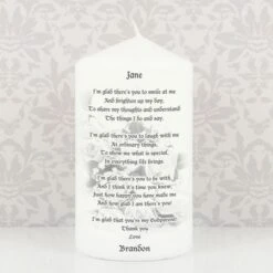 Personalised Godparent Pillar Candle