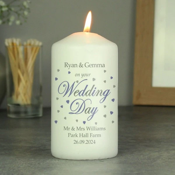 Personalised Wedding Day Pillar Candle 2 Personalised Wedding Day Pillar Candle - Image 2