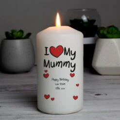 Personalised I Heart My Pillar Candle -Xmas Decor Shop p040965 2