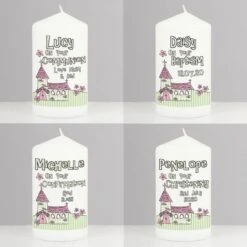 Personalised Pink Church Pillar Candle -Xmas Decor Shop p0409a48 2