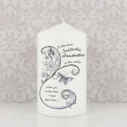 Personalised Flower Pattern Pillar Candle -Xmas Decor Shop p0409a88 2