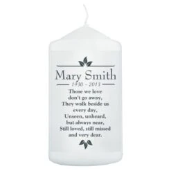 Personalised Sentiments "Those We Love" Pillar Candle 12 Personalised Sentiments "Those We Love" Pillar Candle -Xmas Decor Shop p0409c01 3