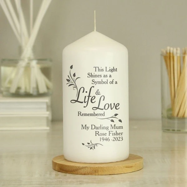 Personalised Life & Love Pillar Candle 1 Personalised Life & Love Pillar Candle