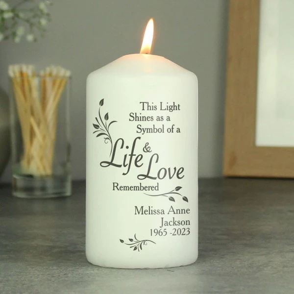 Personalised Life & Love Pillar Candle 2 Personalised Life & Love Pillar Candle - Image 2