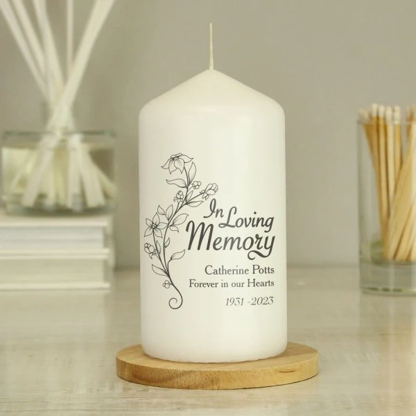Personalised In Loving Memory Pillar Candle 1 Personalised In Loving Memory Pillar Candle