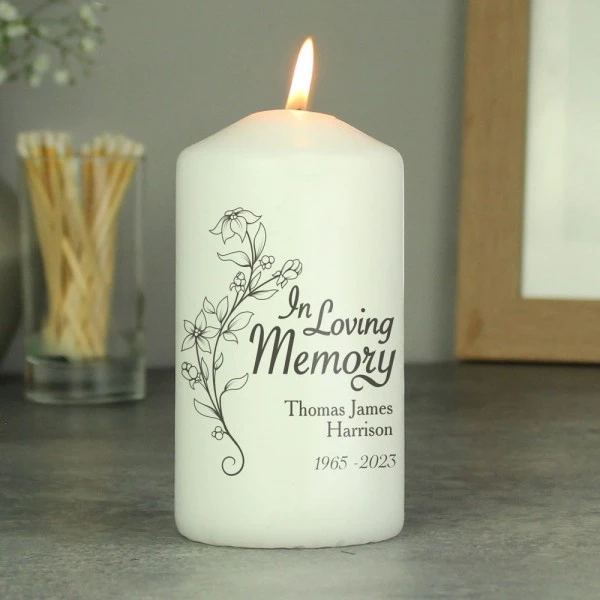 Personalised In Loving Memory Pillar Candle 2 Personalised In Loving Memory Pillar Candle - Image 2