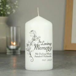 Personalised In Loving Memory Pillar Candle 6 Personalised In Loving Memory Pillar Candle -Xmas Decor Shop p0409c03 2