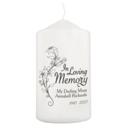 Personalised In Loving Memory Pillar Candle 7 Personalised In Loving Memory Pillar Candle -Xmas Decor Shop p0409c03 3