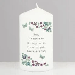 Personalised Forget Me Not Pillar Candle -Xmas Decor Shop p0409c64 2