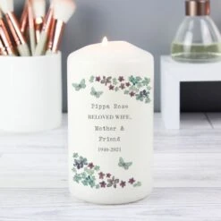 Personalised Forget Me Not Pillar Candle -Xmas Decor Shop p0409c64 3