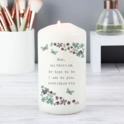 Personalised Forget Me Not Pillar Candle -Xmas Decor Shop p0409c64 6