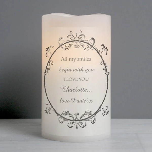 Personalised Ornate Frame LED Candle 1 Personalised Ornate Frame LED Candle