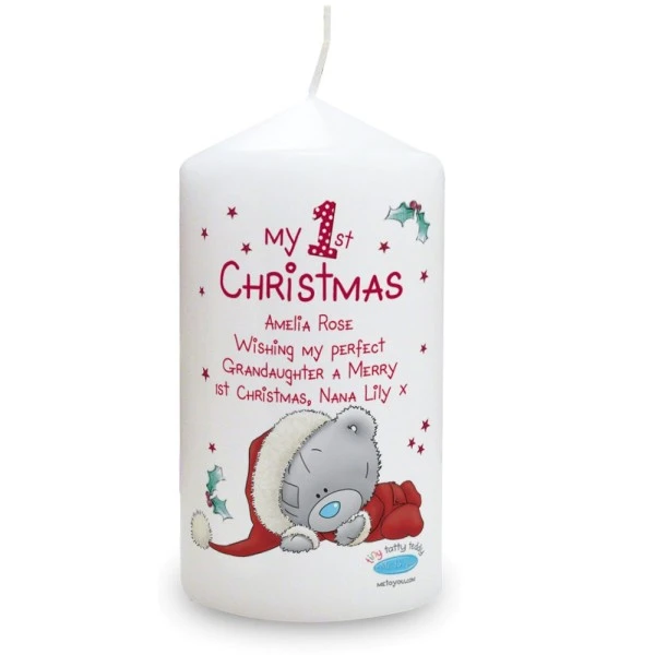 Personalised Me To You My 1st Christmas Pillar Candle 2 Personalised Me To You My 1st Christmas Pillar Candle - Image 2