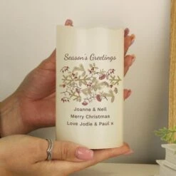 Personalised Christmas Floral LED Candle 6 Personalised Christmas Floral LED Candle -Xmas Decor Shop p0409c91 2