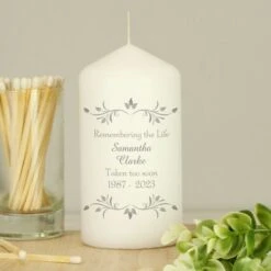 Personalised Sentiments Pillar Candle -Xmas Decor Shop p0409c99 3