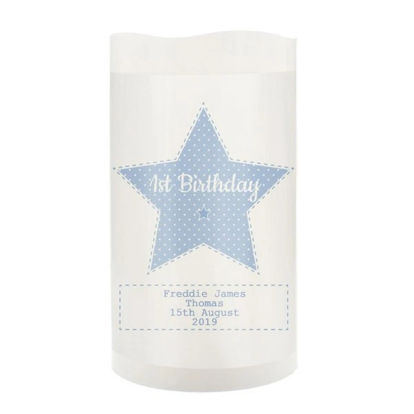 Personalised Stitch & Dot Baby Boy Nightlight LED Candle 5 Personalised Stitch & Dot Baby Boy Nightlight LED Candle - Image 5