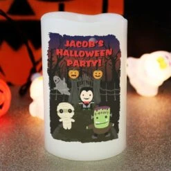Personalised Halloween LED Candle -Xmas Decor Shop p0409d15 6