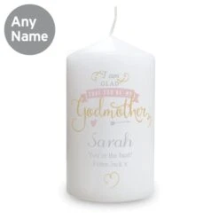 Personalised I Am Glad... Godmother Pillar Candle -Xmas Decor Shop p0409d22 3