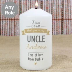 Personalised I Am Glad... Pillar Candle -Xmas Decor Shop p0409d25 2